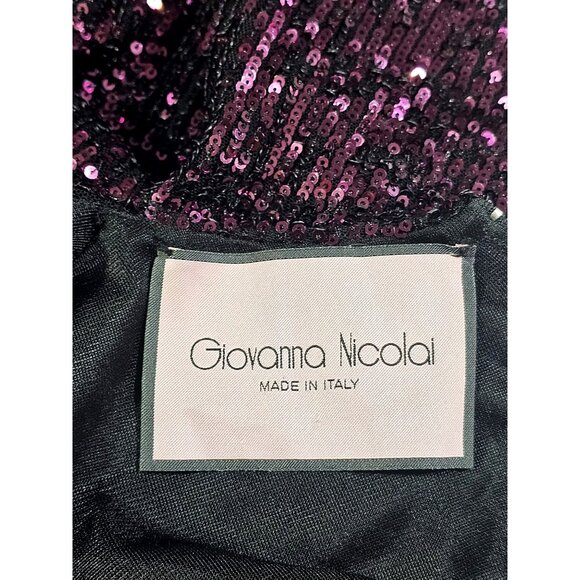 Giovanna Nicolai Women's Purple Sequin Embellished Long Sleeve Rumper Sz M 3155 - Picture 8 of 13